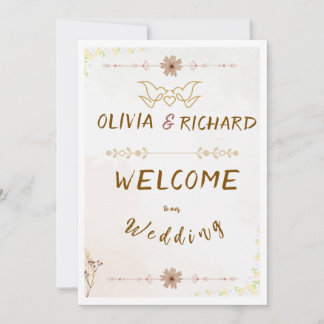 Custom Floral Wedding Welcome Sign Invitation