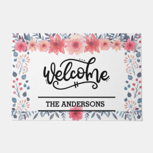 CUSTOM Floral Welcome Doormat