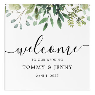 Custom Floral Welcome Wedding sign Acrylic Print