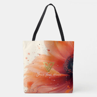 Custom : Floral Whirl Personalized Tote Bag