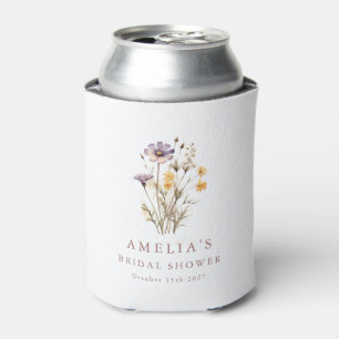 Custom Floral Wildflower Bridal Shower Favors Can Cooler
