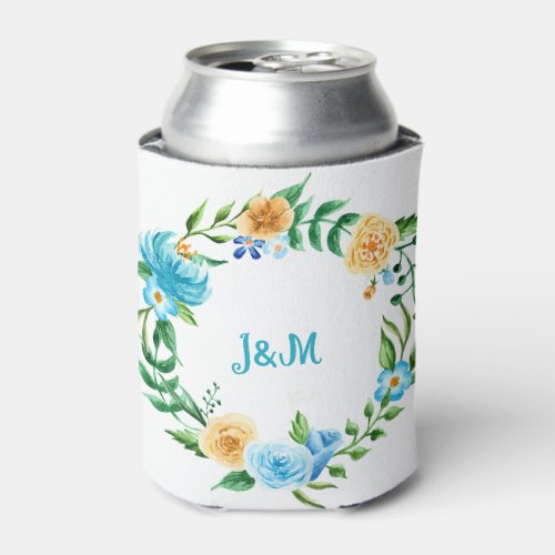 Custom Floral Wreath  Can Cooler