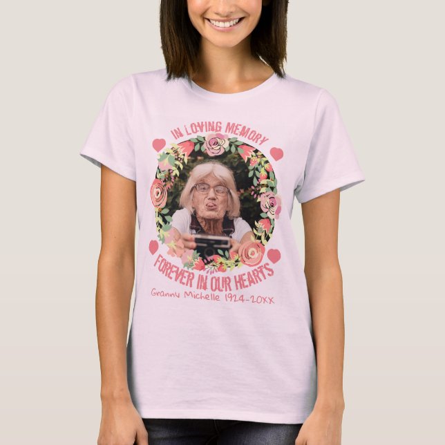custom floral wreath shape photo T-Shirt (Front)