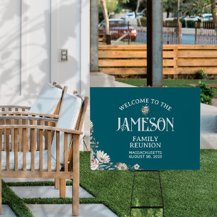 Custom FloralClassic Script Family Reunion Welcome Sign