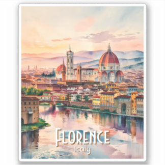 Custom Florence Duomo Cathedral Watercolor Skyline Sticker