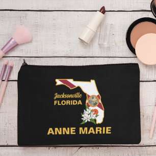 Custom Florida Flag State Flower Orange Blossom Accessory Pouch
