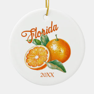 Custom Florida Orange Ceramic Ornament