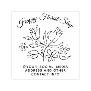Custom Florist Shop or Flower Business Self-inking Stamp