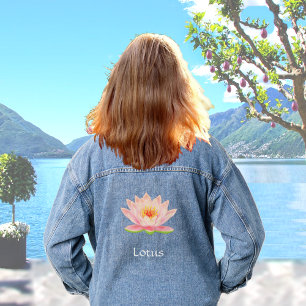 Custom Flower and Editable Text Denim Jacket