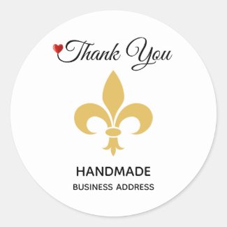 Custom Flower and Handmade Text on White