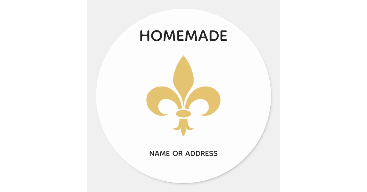 Custom Flower and Homemade Text on White Classic Round Sticker | Zazzle