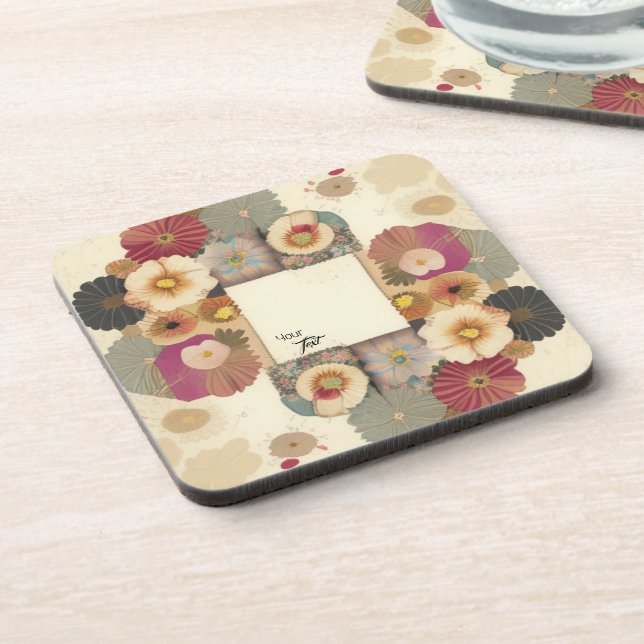 Custom flower beverage coaster (Left Side)