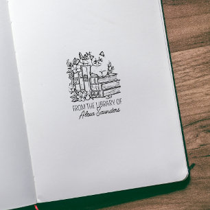 Custom Flower Cat Rubber Stamp