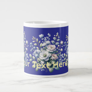 Custom flower design giant coffee mug