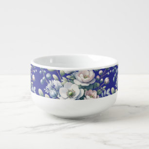 Custom flower design  soup mug