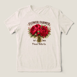 Custom Flower Farmer Floral Business Personalized Tri-Blend Shirt