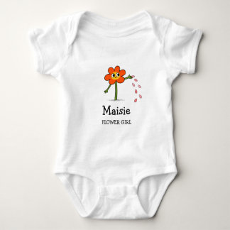  Custom Flower Girl Name Quirky Cute Whimsical Baby Bodysuit