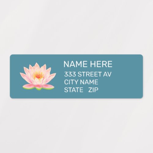 Custom Flower on Elegant Blue Address Labels