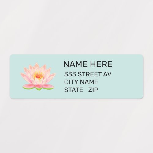 Custom Flower on Light Blue Address Labels