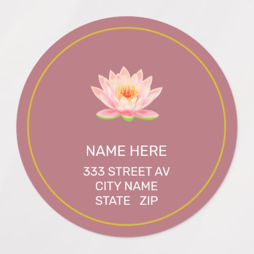 Custom Flower on Rose Gold Address Labels