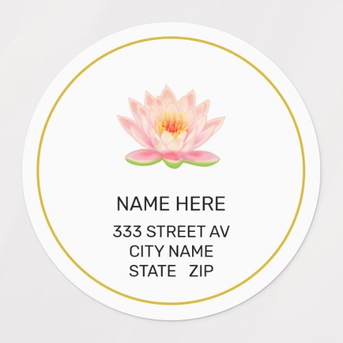 Custom Flower on White Address Labels