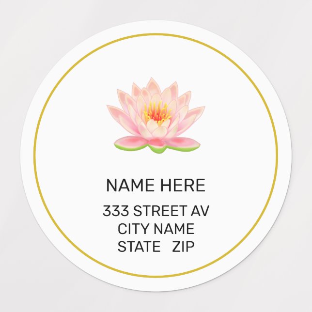 Custom Flower on White Address Labels (Design 1)