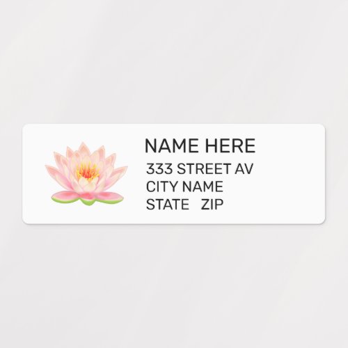 Custom Flower on White Address Sticker