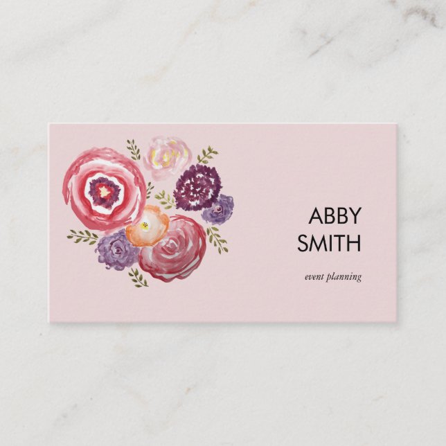 Custom Flower Painting Business Card (Front)