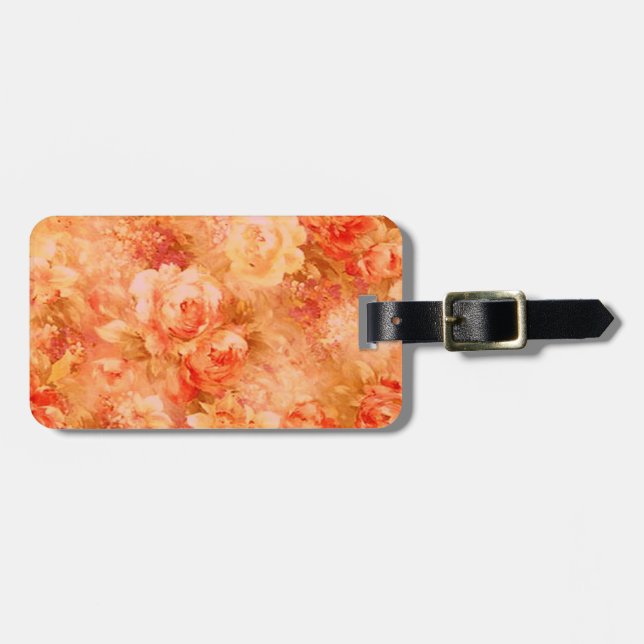 Custom Flower Painting Luggage Tag (Front Horizontal)