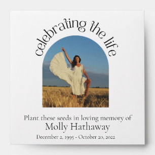 Custom Flower Seed Packet Memorial Photo Envelope
