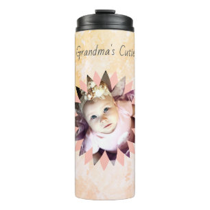 Custom Flower Shape Photo Pastel Watercolor Thermal Tumbler
