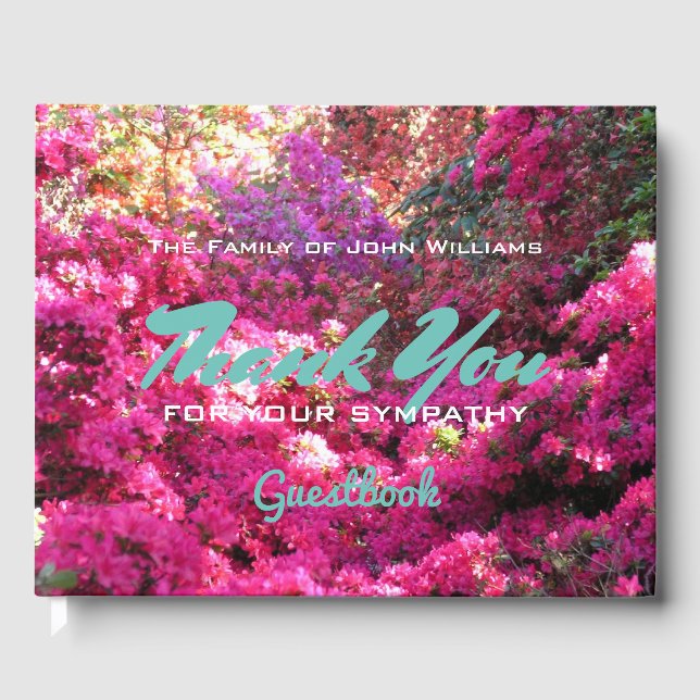 Custom Flowerfall in the Woods Sympathy Thank You Guest Book (Front)