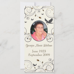 Custom Flowers and Swirls Memorial Keepsakes Poem