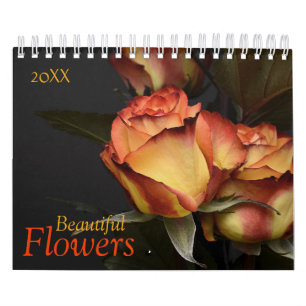 Custom Flowers Calendar Editable Year Text