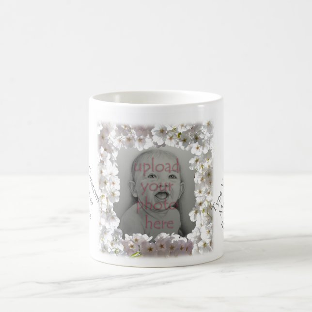 Custom Flowers Mug Personalized White Blossoms Cup (Center)