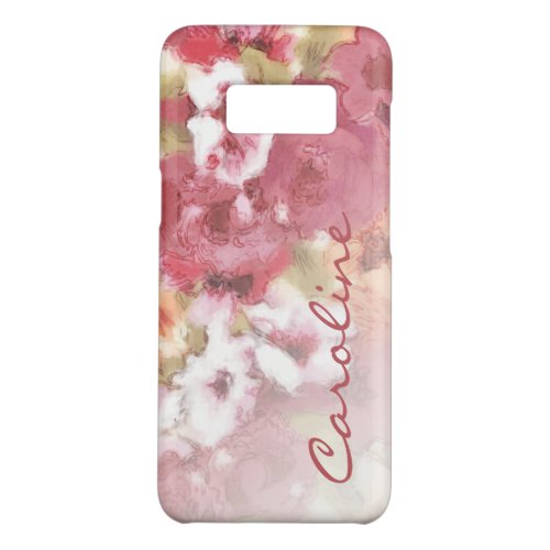 Custom Flowers Pattern Watercolor Art Painting Case_Mate Samsung Galaxy S8 Case