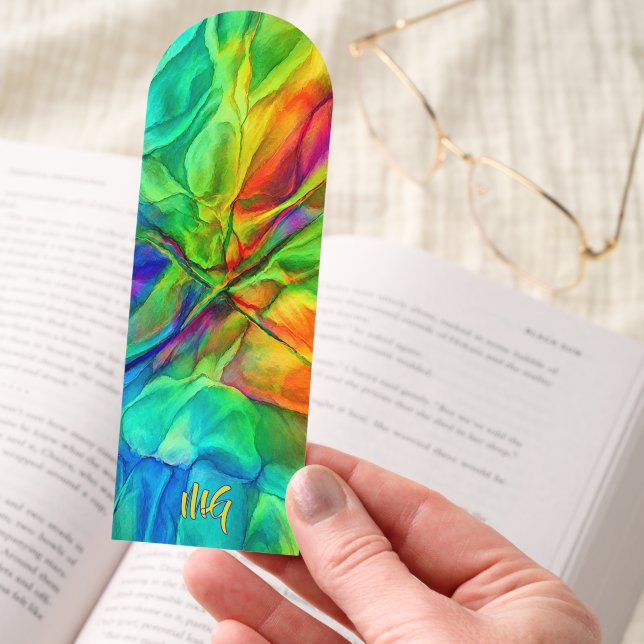 Custom Fluid Marble Symphony Bookmark (Hand)