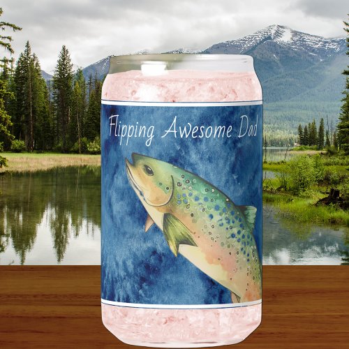Custom Fly Fisherman Father gift  Can Glass