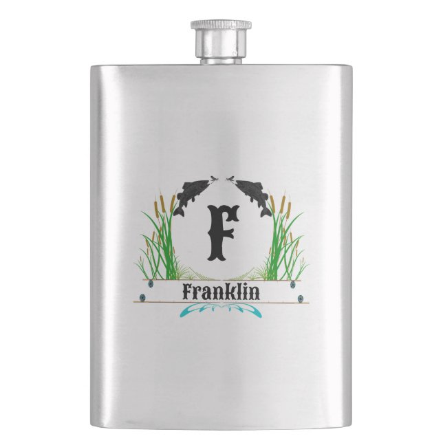 Custom Fly Fishing Seal On Flask (Front)