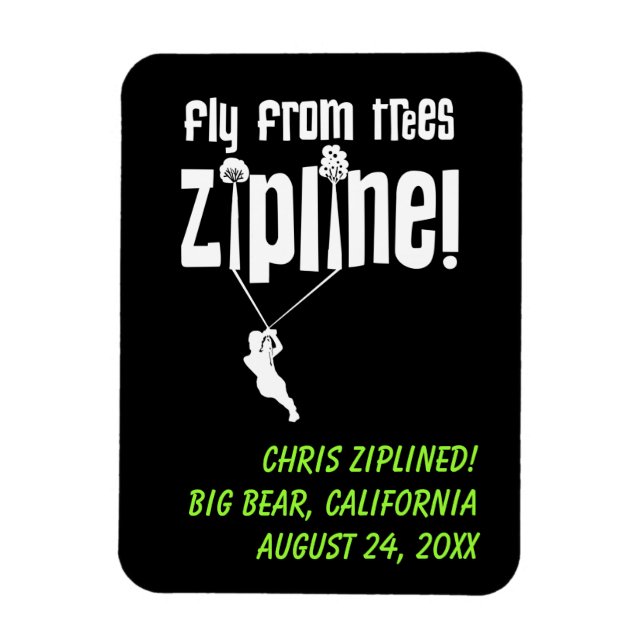 Custom Fly from Trees Ziplining Magnet (Vertical)