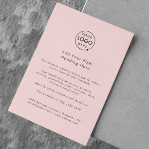 Custom Flyer Feminine Business Logo Pink Flyers