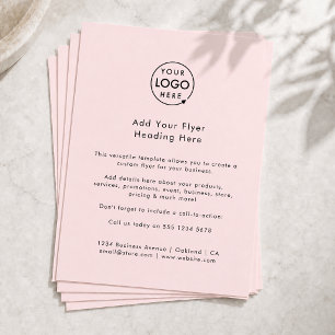Custom Flyer   Feminine Business Logo Pink Flyers