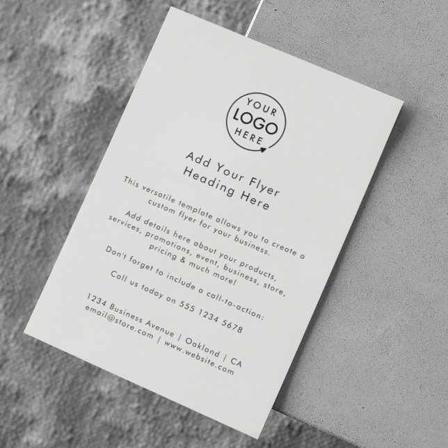 Custom Flyer | Modern Business Logo Gray Flyers (Create your own unique flyer design with this easy to use template)