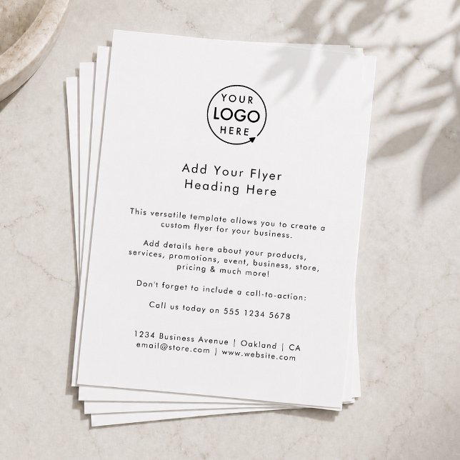 Custom Flyer | Modern Business Logo White Flyers (Modern minimal versitile white flyer template by Guava - clean, sleek, and fully customizable)