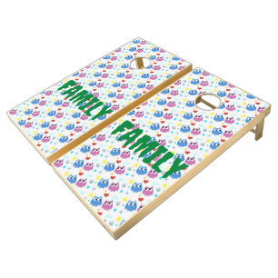 Custom Fmaily Text And Birds  Cornhole Set