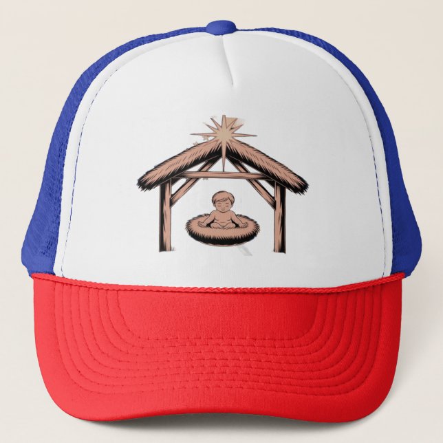 Custom Foam Trucker Hat, White and Black Trucker H Hat (Front)