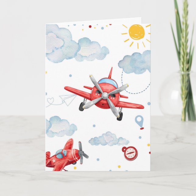 Custom Folded Airplane Aviation Card (Front)