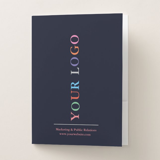 Custom Folders with Business Card Slot & Your Logo (Front)