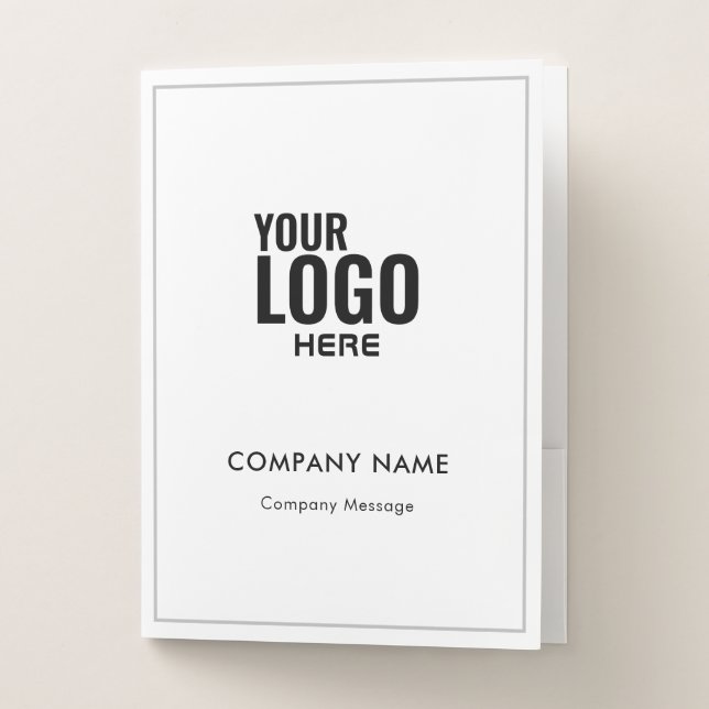 Custom Folders with Business Card Slot & Your Logo (Front)
