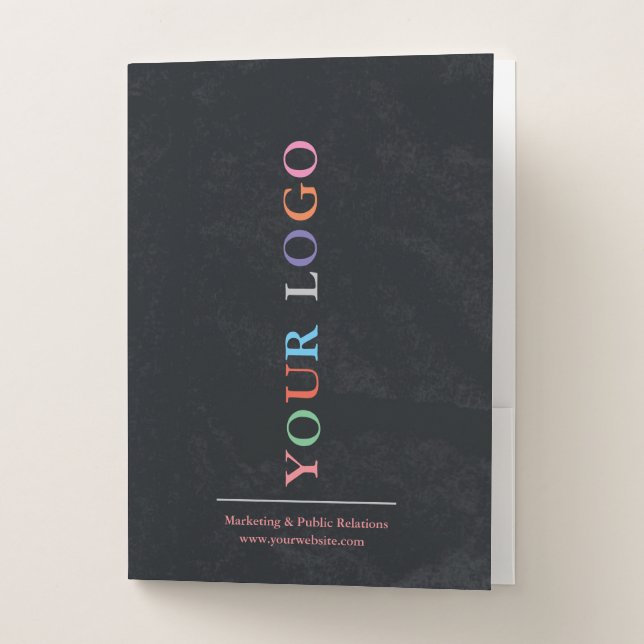 Custom Folders with Business Card Slot & Your Logo (Front)